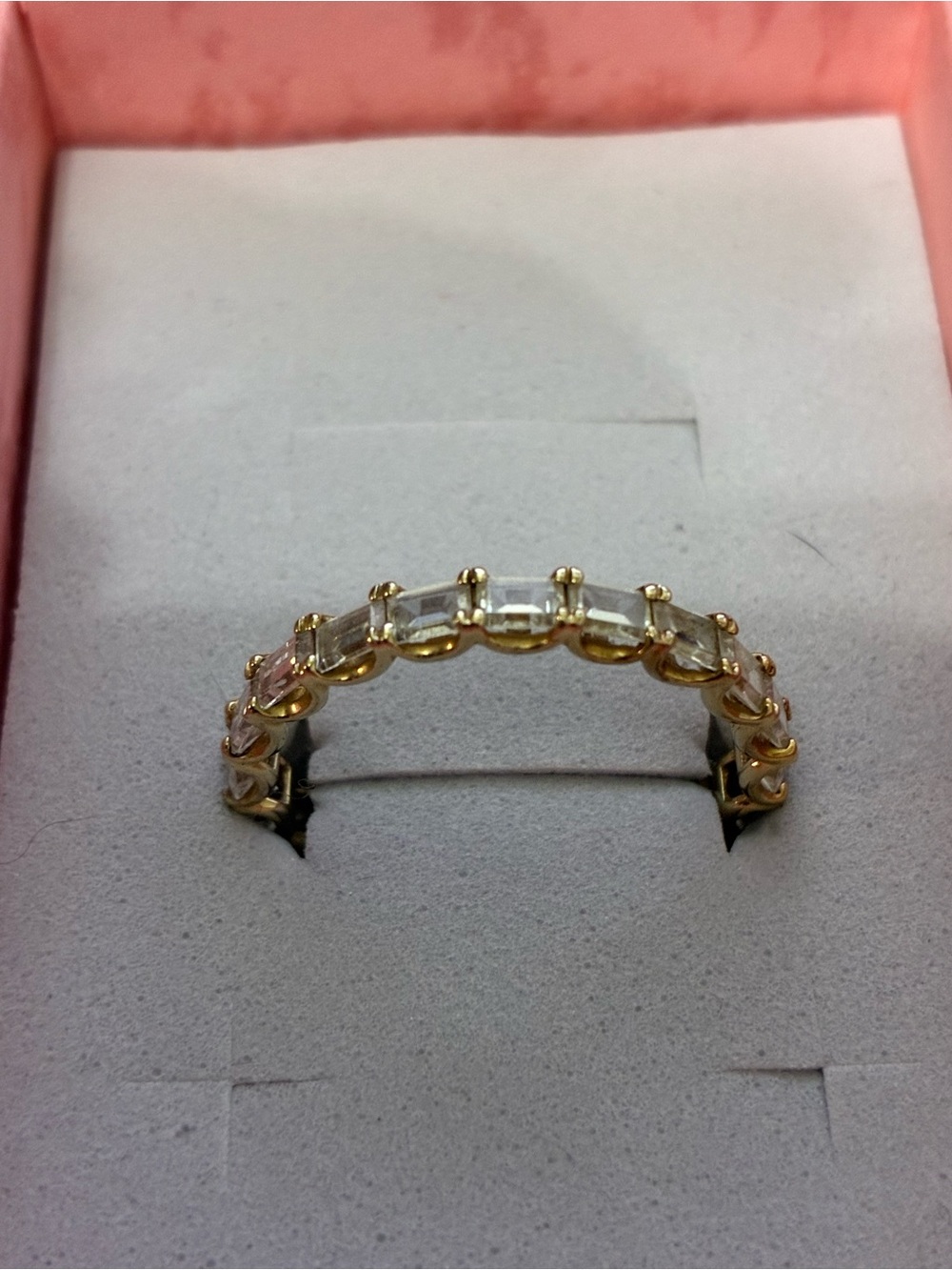 Classic Gold Clear Stone 14k Eternity Band - Women Jewelry Ring